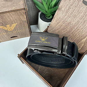 Чоловічий шкіряний ремінь стиль Армані, поясний ремінь автомат для чоловіків Armani