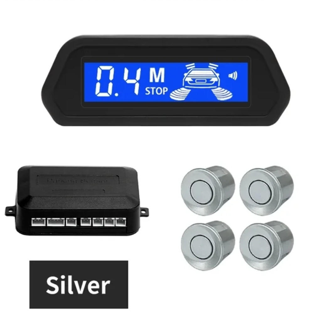 Парктронік Assistant Parking з РК дисплеєм 4 датчики 22 мм Silver світло-сірий