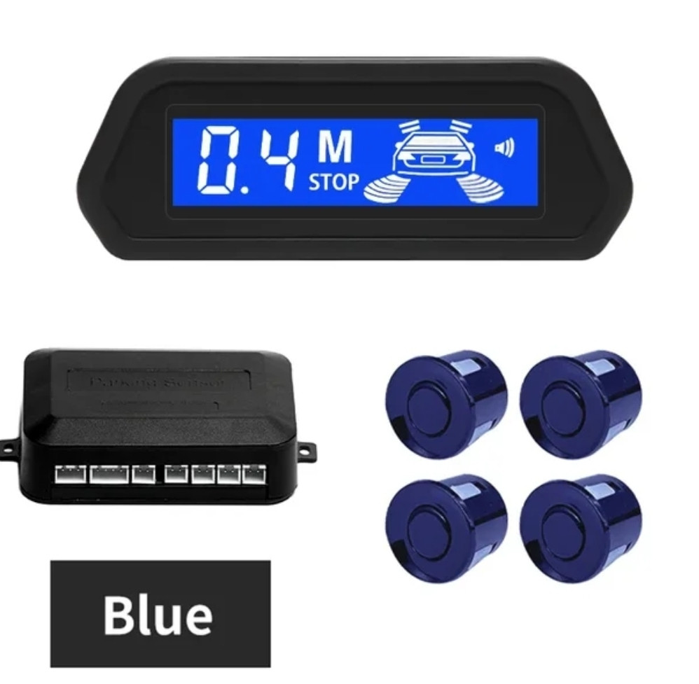 Парктронік Assistant Parking з РК дисплеєм 4 датчики 22 мм синій Blue