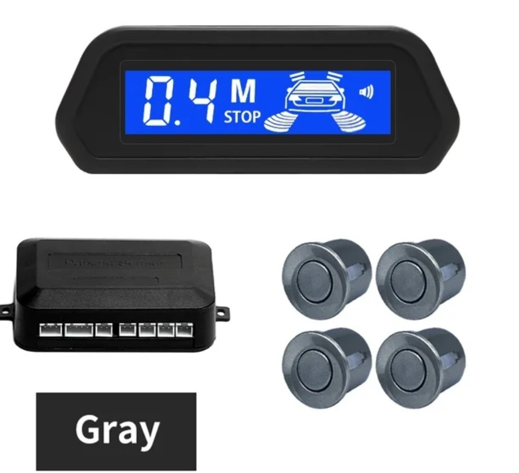 Парктронік Assistant Parking з РК дисплеєм 4 датчики 22 мм Grey сірий