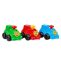 Іграшка "Паровоз Максик" дитячий маленький паровозик, рухомі деталі, розмір 22 см, в асортименті 3 кольори