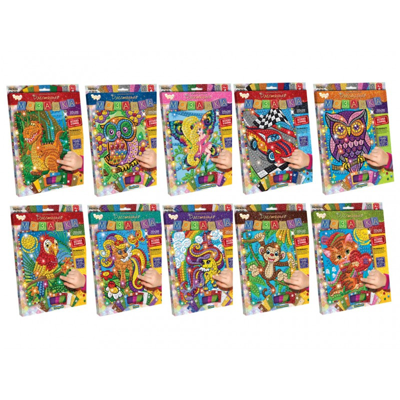 Набір для творчості «Блискуча мозаїка» DANKO TOYS (БМ-02-01,02,03,04,05...10), фото 1