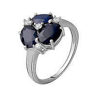 Серебряное кольцо SIlverStore с натуральным сапфиром 4.098ct, вес изделия 3,64 гр (2063063) 18.5 размер