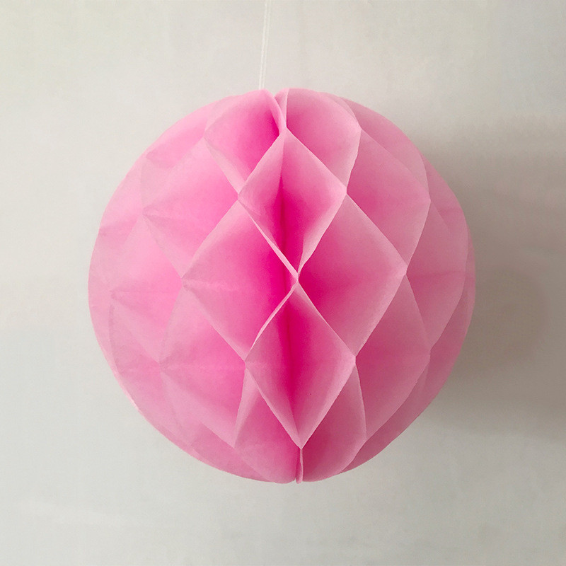 Куля соти паперова для свята 15 см рожевий, фото 1