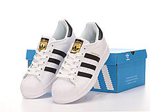 Кросівки Adidas Superstar White Black | Класика на кожен день, фото 5