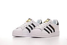 Кросівки Adidas Superstar White Black | Класика на кожен день, фото 6