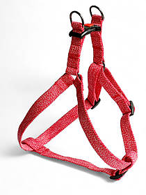 Шлея для собак брезентова кольорова  25 мм. Шлейка регульована брезентова  для собак обхват шиї 50 - 72 см, грудей 56 - 80 см, Червоний