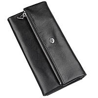 Женский кошелек ST Leather натуральная кожа, черный (20090) sp