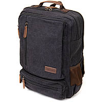 Рюкзак текстильный дорожный унисекс на два отделения Vintage 20611 Черный sp