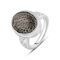 Серебряное кольцо SIlverStore с кораллом, вес изделия 7,6 гр (2121343) 18.5 размер