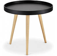 Легкий круглый журнальный столик для кофе Bonro B001 цвет черный