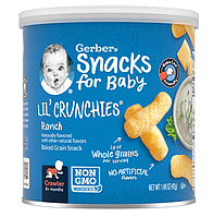 Gerber, Snacks for Baby, Lil &#039;Crunchies, снек из запеченного зерна, для детей от 8 месяцев, Ranch, 42 г
