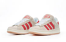 Жіночі Кросівки Adidas Campus 00s Beige Red / Адідас Кампус 00 Бежеві з Червоним, фото 6