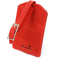 Винтажная кожаная бирка на чемодан Shvigel 16556 Красный sp