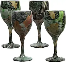 Набор бокалов Riversedge для вина Camo Wine Glasses листья, 4 шт., 235 мл