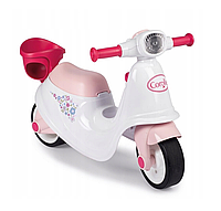 Скутер детский Smoby 721004 бело-розовый с корзиной для куклы беговел велобег V_1627