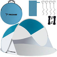 Палатка пляжная Trizand 10179 самораскрывающаяся 220х120х90 см бирюзово-серая в чехле для пляжа V_1630
