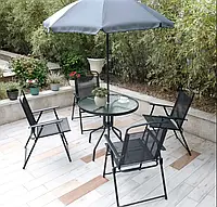 Набор садовой мебели Avko Garden AGF3195 4+1 стол + кресла раскладные для сада террасы беседки V_2257