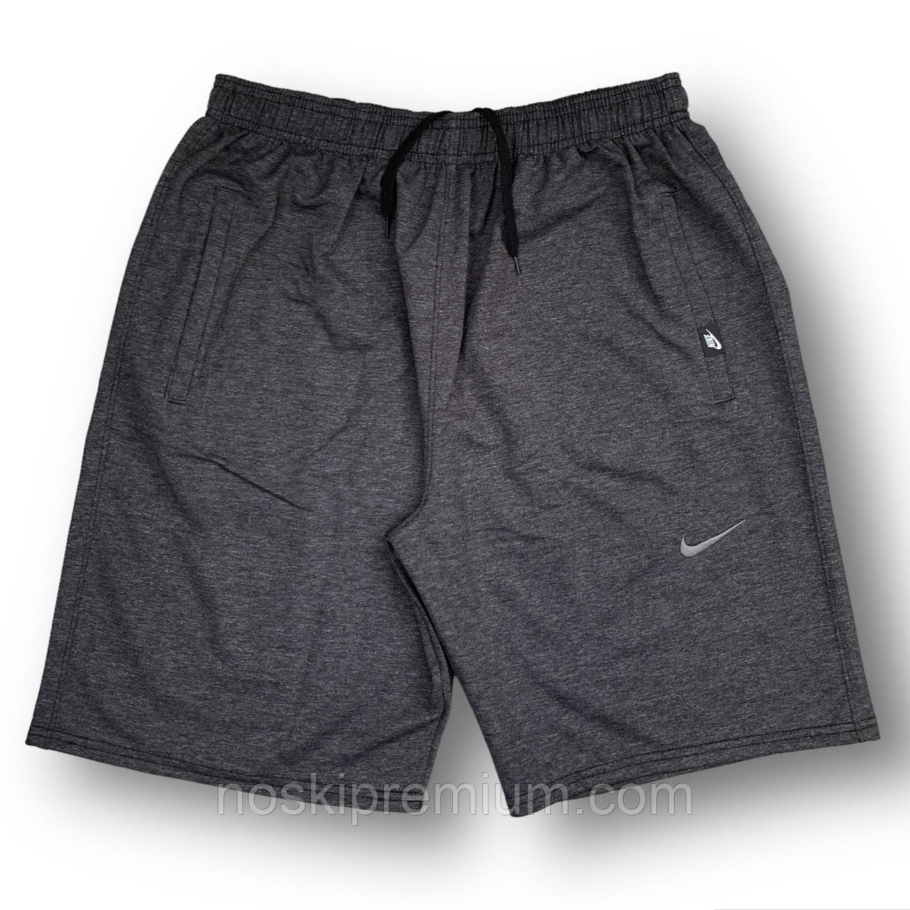 Шорти чоловічі спортивні двонитка напівбатали пеньє Nike, розміри 50-58, темно-сірі, 013343