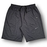 Шорты мужские спортивные двунитка пенье баталы Nike, Турция, размеры 56-64, тёмно-серые, 011909