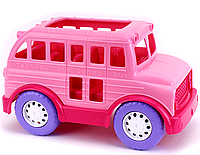 Іграшка шкільний Автобус ТехноК 7129 рожевий дитяча машинка пластикова велика для дітей машина