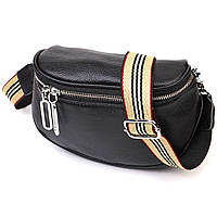 Напівкругла сумка через плече з натуральної шкіри 22079 Vintage Чорна sp