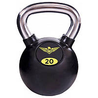 Обрезиненная гиря FDS-21-20GR Fitnessport 10212FS, ручка хромированная 20 кг, Land of Toys