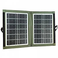 Солнечная панель трансформер CcLamp CL-670 7Вт зарядка от солнца Solar Panel Зелёная