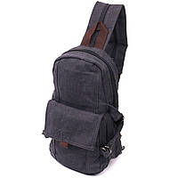 Удобный текстильный рюкзак в стиле милитари Vintagе 22179 Черный sp