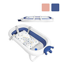 Ванночка дитяча з подушкою складана для малюків V_1410 Блакитний