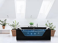 Гідромасажна ванна Samana 1700 мм Чорна Ванна з гідромасажем для дому Велика ванна з масажем