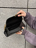 Жіноча сумка клатч через плече на товстій ланцюжку чорна, фото 6