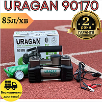 URAGAN 90170 автомобильный компрессор 85 л/мин для подкачки шин , Двухпоршневой компрессор для больших машин
