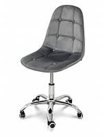 Невелике крісло офісне велюрове сіре Марсель в салон краси майстру клієнту, для школяра Мікс Меблі