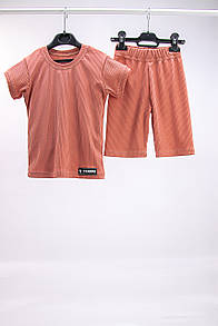 Підлітковий комплект для дівчинки Літо рубчик