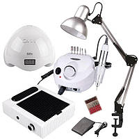 Стартовый набор для маникюра и педикюра с UV/LED лампой SUN 5, фрезером, вытяжкой, лампой для освещения, RD-1