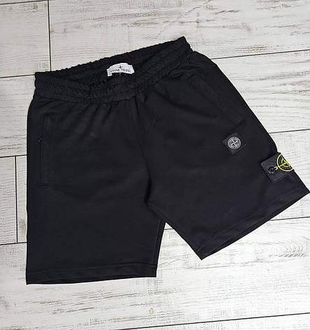 Чоловічі шорти Stone Island чорні з патчем Стон Айленд, фото 1