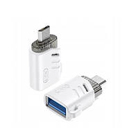 Адаптер XO NB256C USB-A female to Micro adapter White