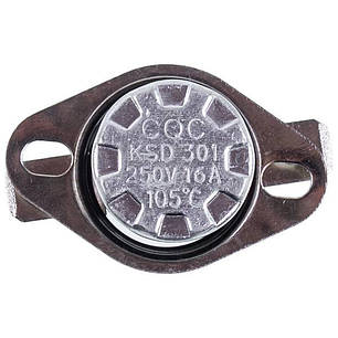 Термостат для конвекторного обігрівача KSD301 250V 16A 105°C, фото 3