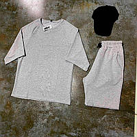 Мужской спортивный костюм 2в1 двойка футболка шорты свободного кроя Спортивный комплект оверсайз