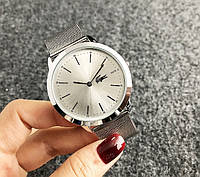 Женские наручные часы стиль Лакоста Серебро с белым Shopen Жіночий наручний годинник стиль Лакоста Срібло з
