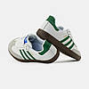Кросівки Adidas Samba OG White Green / Адидас Самба ОГ Білі з Зеленим, фото 7