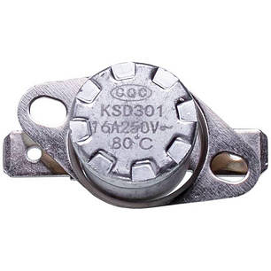 Термостат для конвекторного обігрівача KSD301 250V 16A 80°C, фото 3