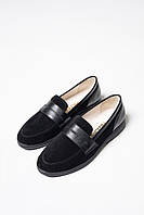 VM-Villomi Жіночі чорні замшеві туфлі з шкіряною вставкою