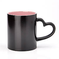 Чашка для сублимации хамелеон LOVE цветной внутри 330мл (РОЗОВЫЙ)