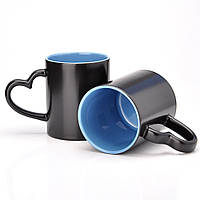 Чашка для сублимации хамелеон LOVE цветной внутри 330мл (ГОЛУБОЙ)