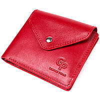 Женский кошелек с монетницей из глянцевой натуральной кожи GRANDE PELLE 16808 Красный sp