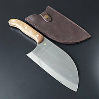 Сербский нож ручной работы (сталь Х12МФ) с чехлом, серб топорик кухонный