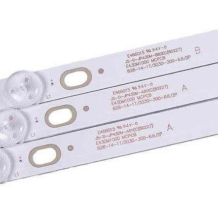Комплект LED підсвітки JS-D-JP43DM-A81EC + JS-D-JP43DM-B82EC (MS-L2317-A/B V5) для телевізора 43", фото 2