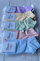 Шкарпетки жіночі короткі КОТИК бавовна розмір 36-41 (1уп-10 пар) кольору міксом